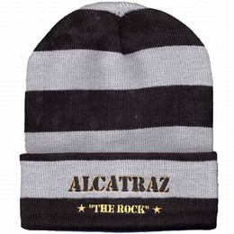 San Francisco Alcatraz "The Rock" Grey & Black Striped Ski Cap