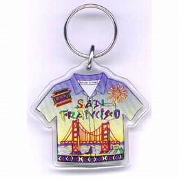 San Francisco Cable Car & Golden Gate Bridge T-Shirt Keychain