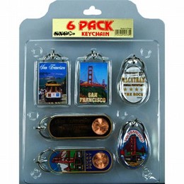 San Francisco 6-Pack of Mixed Shaped Photo Keychains