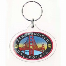 San Francisco Golden Gate Black & Red Oval Keychain