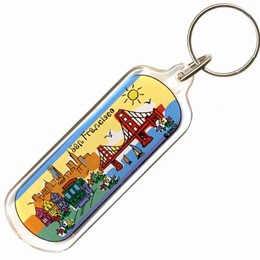 San Francisco New Hand Painted Keychain
