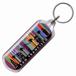 San Francisco "City of SF" Striped Colorful Keychain