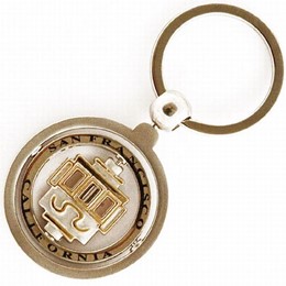 San Francisco Cable Car Cutout Spinning Keychain