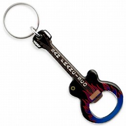 San Francisco Black & Red Flame Guitar Keychain