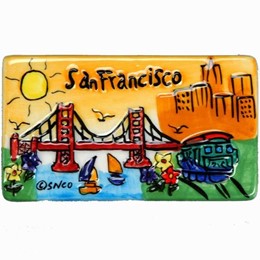 San Francisco Hand Painted Puff Magnet
