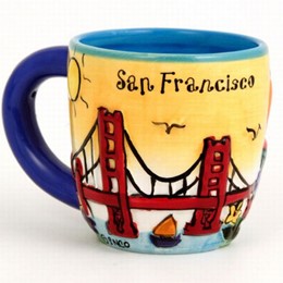 San Francisco Puff Hand Painted Yellow Mini Mug