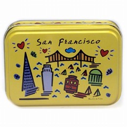San Francisco "Subway" Yellow Playing Cards in Tin Box