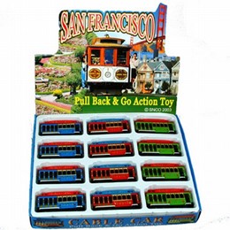 San Francisco Small "Pull Back & Go" Action Cable Car Toy (EACH)