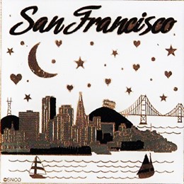 San Francisco "Starry Night" Square Pin