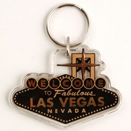 Las Vegas Black & Gold Sign Keychain