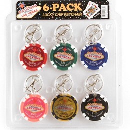 Las Vegas 6-Pack Pokerchip Keychains
