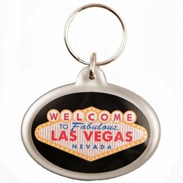 Las Vegas Sign Oval Acrylic Keychain