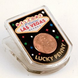 Las Vegas Sign Lucky 1 Cent Clip Magnet