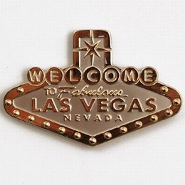 Las Vegas Sign Gold Magnet