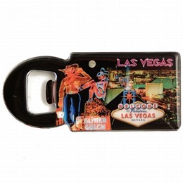 Las Vegas Photo Collage Bottle Opener Magnet