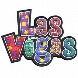 Las Vegas Sign Spellout Rubber Magnet
