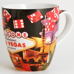 Las Vegas Dice Collage Round Java Mug