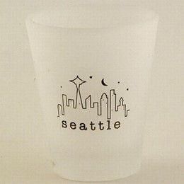 Seattle Typwriter Frosted Shotglass