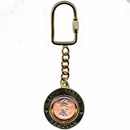 Seattle Lucky 1 Cent Spinning Keychain