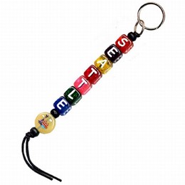 Seattle Spellout Colorful Blocks Keychain