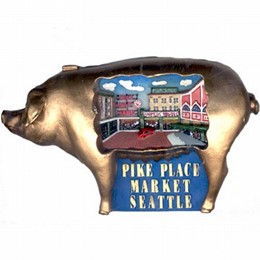 Seattle Pike Place Market Pig Shaped Magnet
