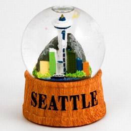 Seattle Wood Based Snowglobe (60mm)