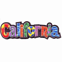California Colorful Spellout Souvenir Magnet