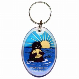 Monterey Oval Otter Acrylic Keychain