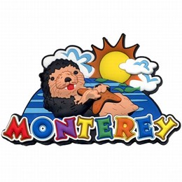 Monterey Otter Spellout Icon Rubber Magnet
