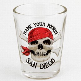 San Diego Name Your Poison Shot Glass