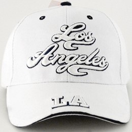 Los Angeles White Script Baseball Hat