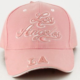 Los Angeles Pink Script Baseball Hat