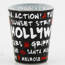 Hollywood Black Graffiti Shotglass