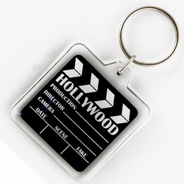 HOLLYWOOD CLAPPER SQUARE ACRYLIC KEYCHAIN