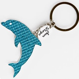 San Diego Dolphin Glitter Keychain