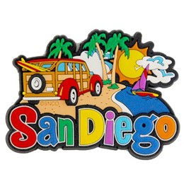 San Diego Woody Laser Magnet