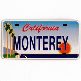 Monterey Mini License Plate Metal Magnet