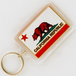 California Bear Acrylic Metal Keychain