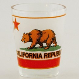 California Bear Flag Clear Shotglass