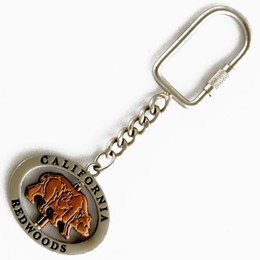 California Redwoods Bear Oval Spin Keychain