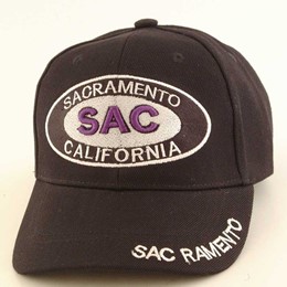 Sacramento-California Oval Black Cap