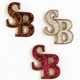Santa Barbara Initials Glitter Pin (each)