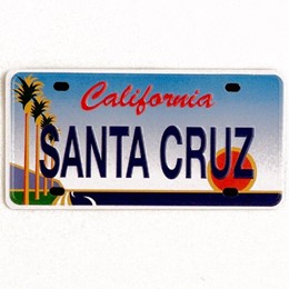 Santa Cruz Mini License Plate Metal Magnet