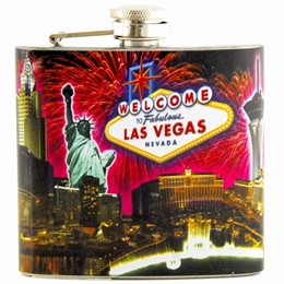 Las Vegas Fireworks Collage 5 oz Flask