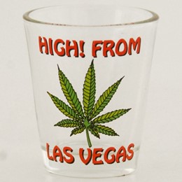 Las Vegas Hi! Green Leaf Shotglass