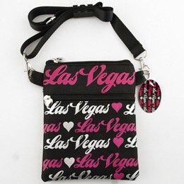 Las Vegas Script /Heart Canvas Hip Bag