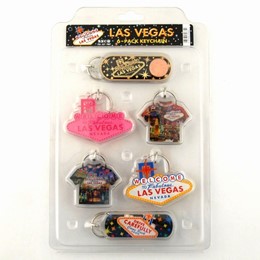Las Vegas Sign/T-Shirt Acrylic 6-Pack Keychain