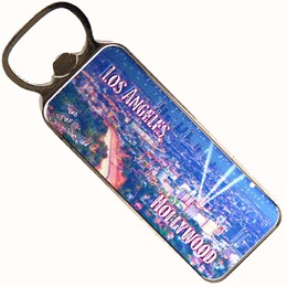 HOLLYWOOD SEARCHLIGHTS SILVER OPENER MAGNET