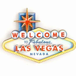 Las Vegas Sign Rainbow Foil 3-D Magnet