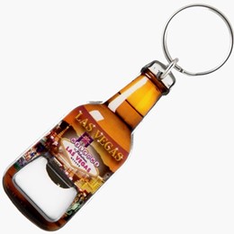 Las Vegas Sunset Bottleshape Metal Opener Keychain